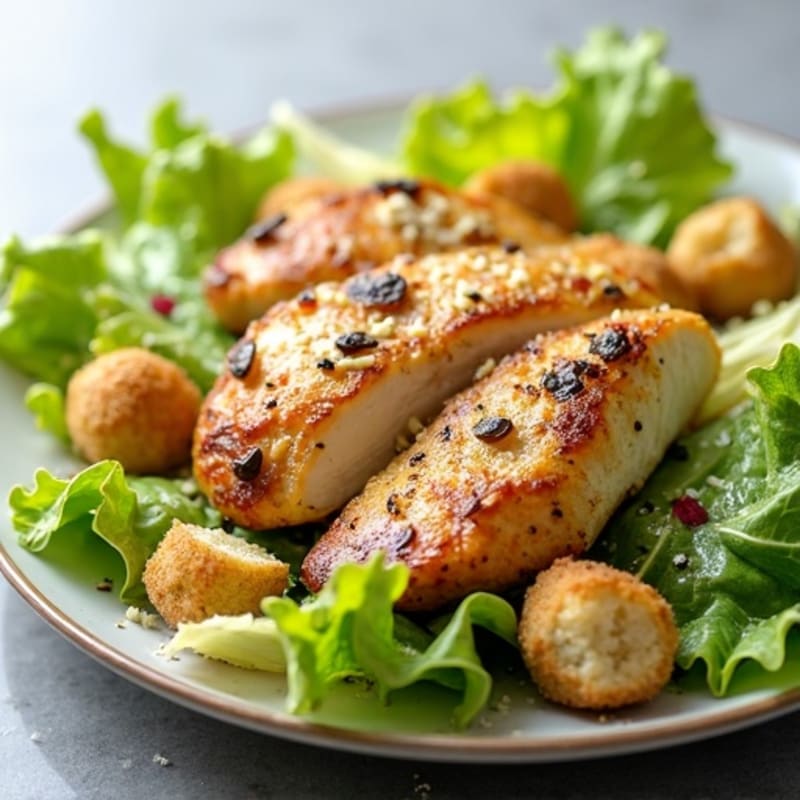 Grilled Chicken Caesar Salad with Crunchy Romaine