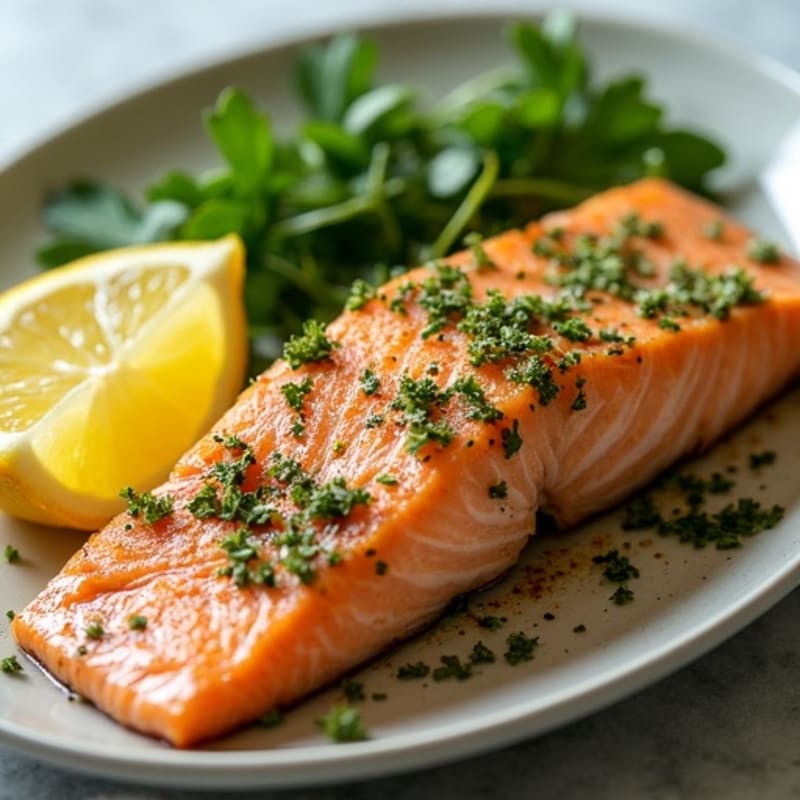 Herb-Crusted Pan Seared Salmon with Lemon