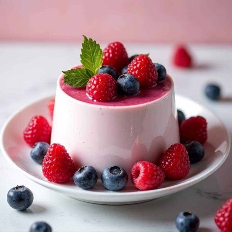 Silky Greek Yogurt Protein Pudding with Mixed Berries