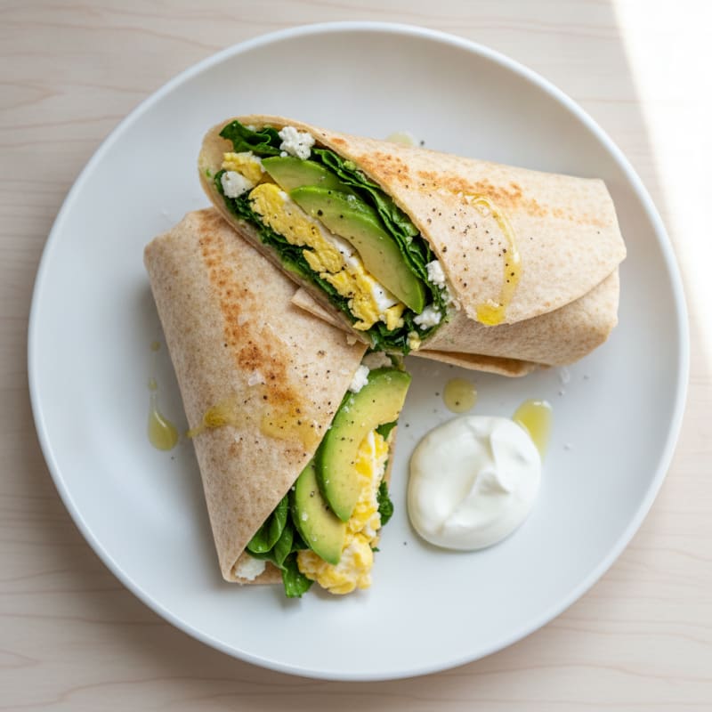 Egg Avocado Spinach Breakfast Wrap
