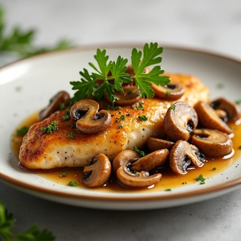 Roasted Garlic Butter Mushrooms with Chicken
