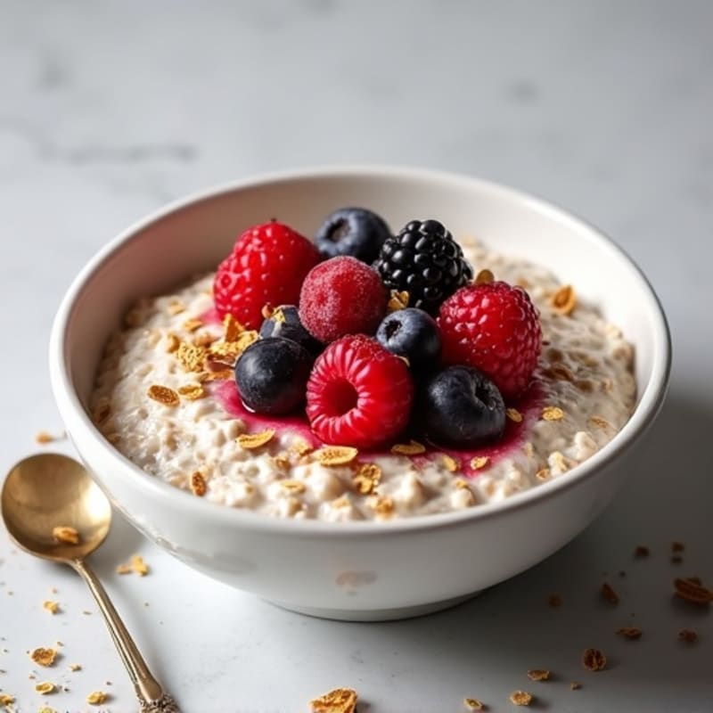 Creamy Overnight Oats with Mixed Berries and Chia