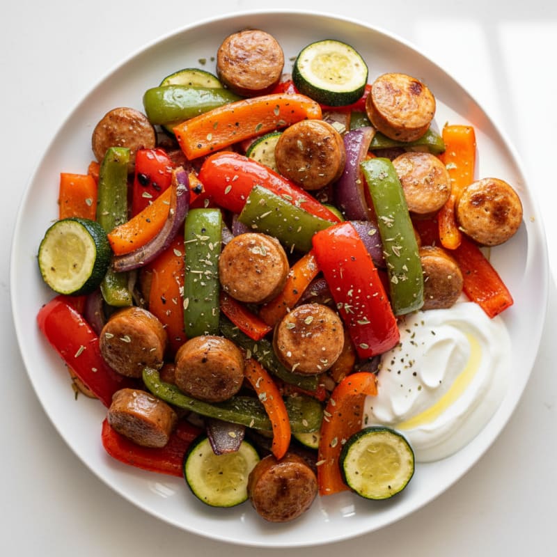 Sheet Pan Chicken Sausage and Peppers