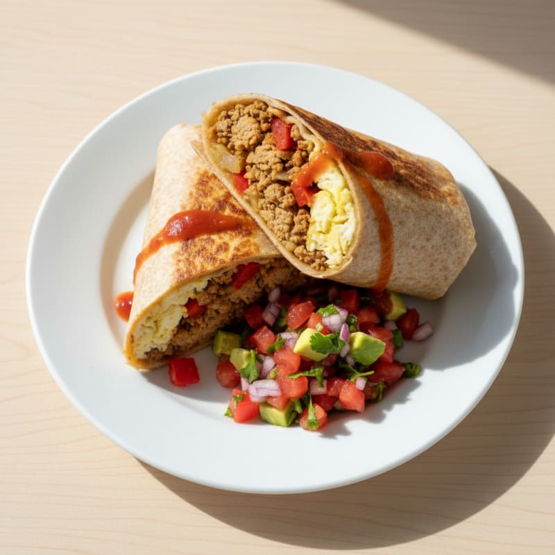 Loaded Breakfast Burrito with Salsa
