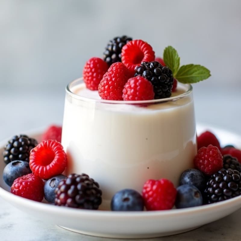 Silky Greek Yogurt Protein Mousse with Mixed Berries