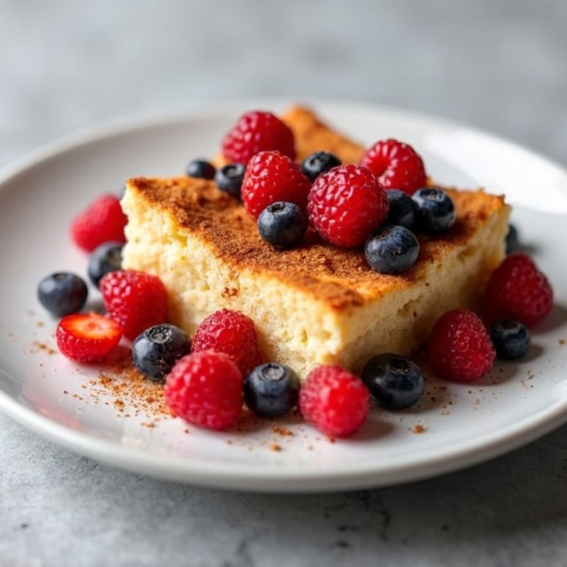 Protein-Packed Baked Bread Pudding with Fresh Berries