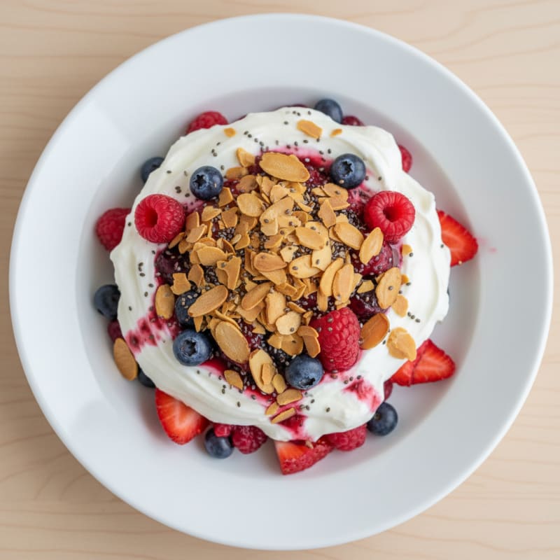 Greek Yogurt Protein Parfait with Mixed Berries