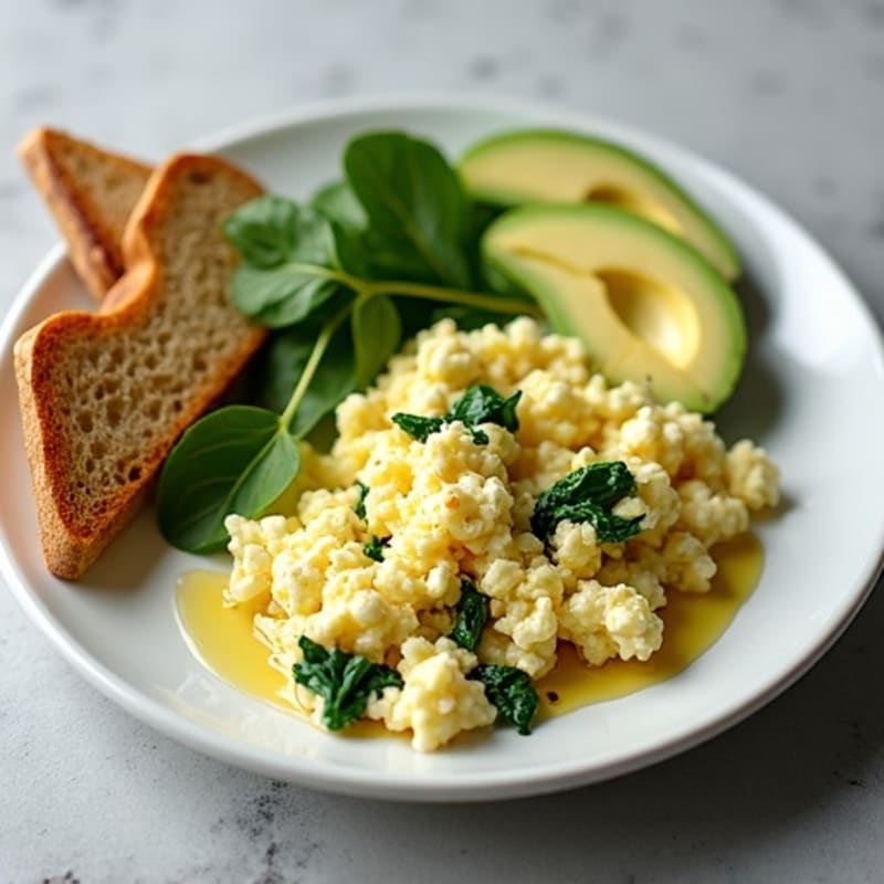 Egg White and Cottage Cheese Scramble with Spinach