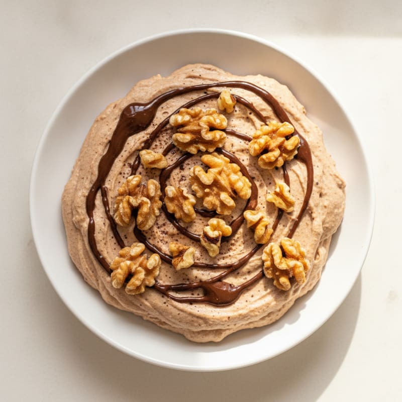 Chocolate Greek Yogurt Protein Mousse with Toasted Walnuts