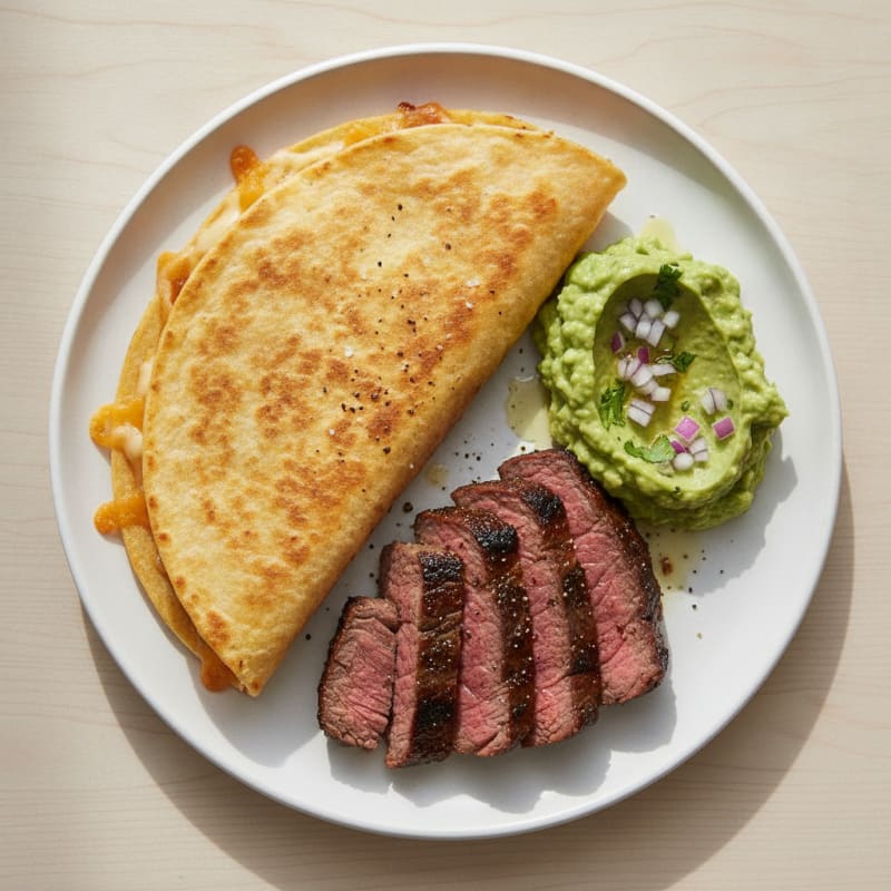 Carne Asada Quesadillas with Guacamole