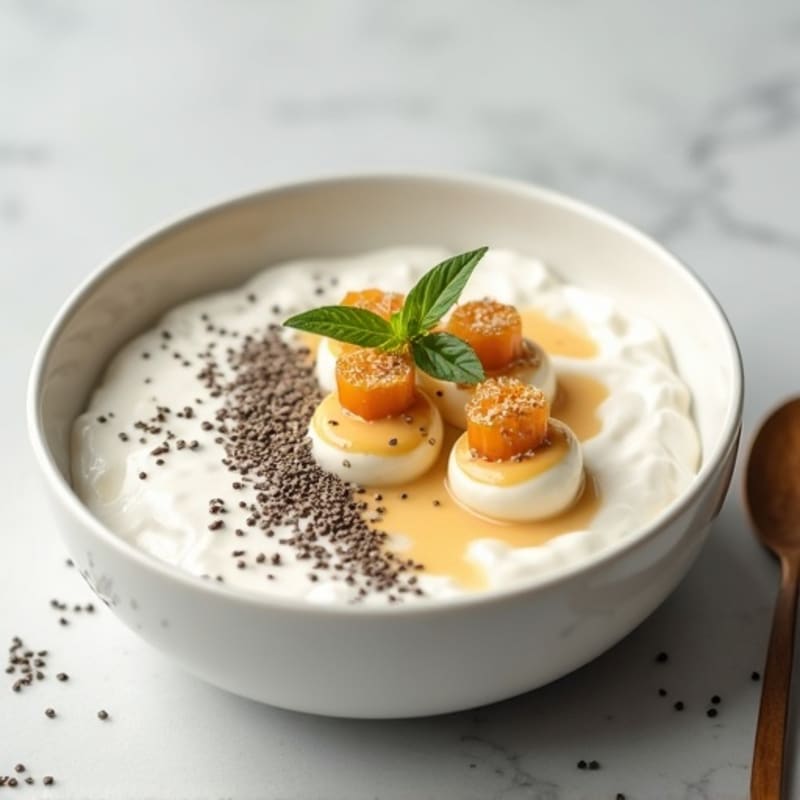Silky Vanilla Greek Yogurt Protein Bowl with Chia Seeds