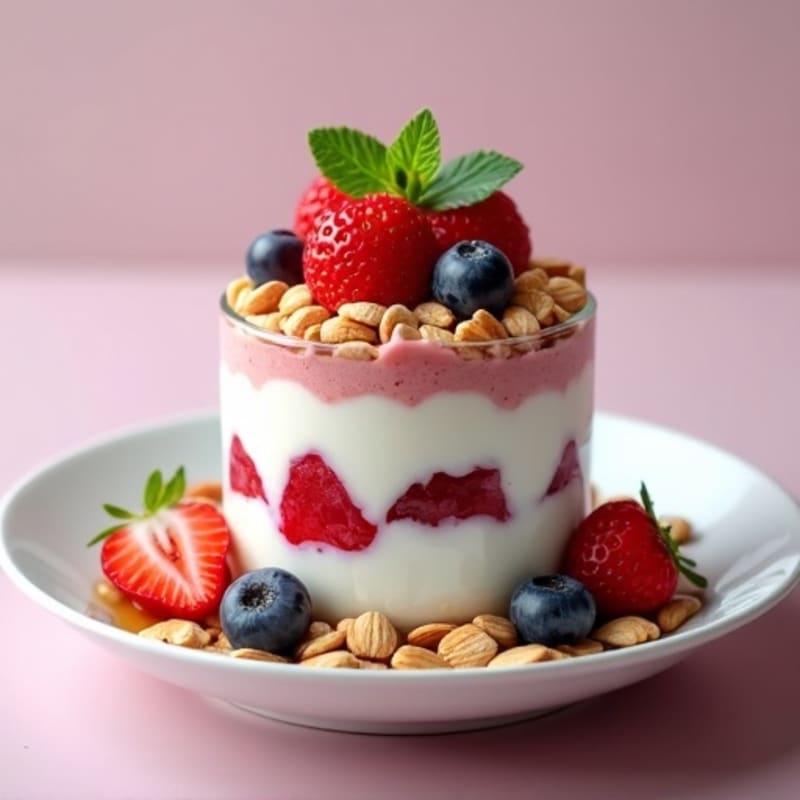 Greek Yogurt Protein Parfait with Mixed Berries