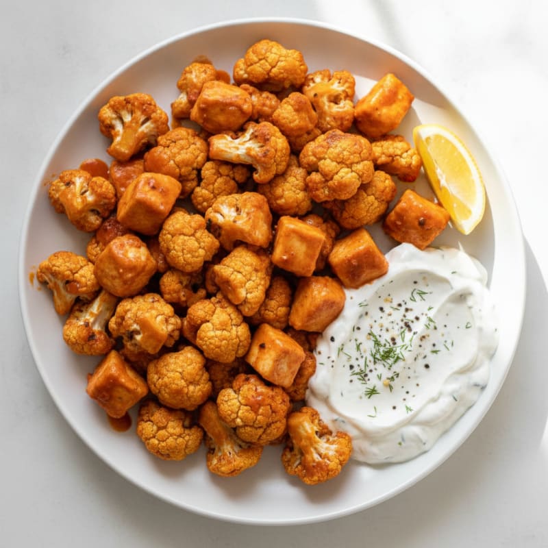 Buffalo Cauliflower Bites with Ranch Dip