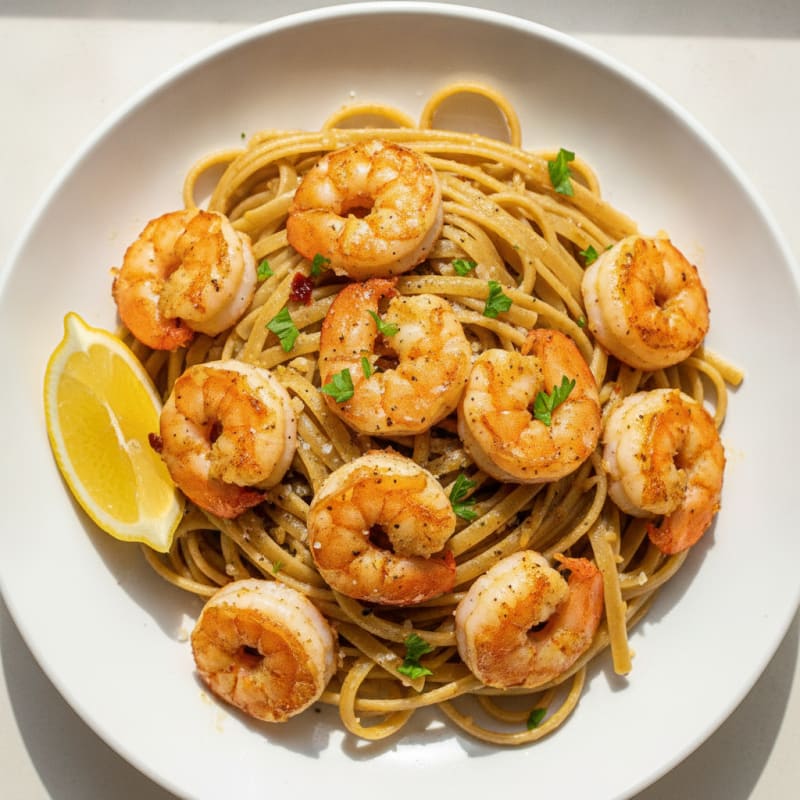 Garlic Butter Shrimp Scampi with Linguine