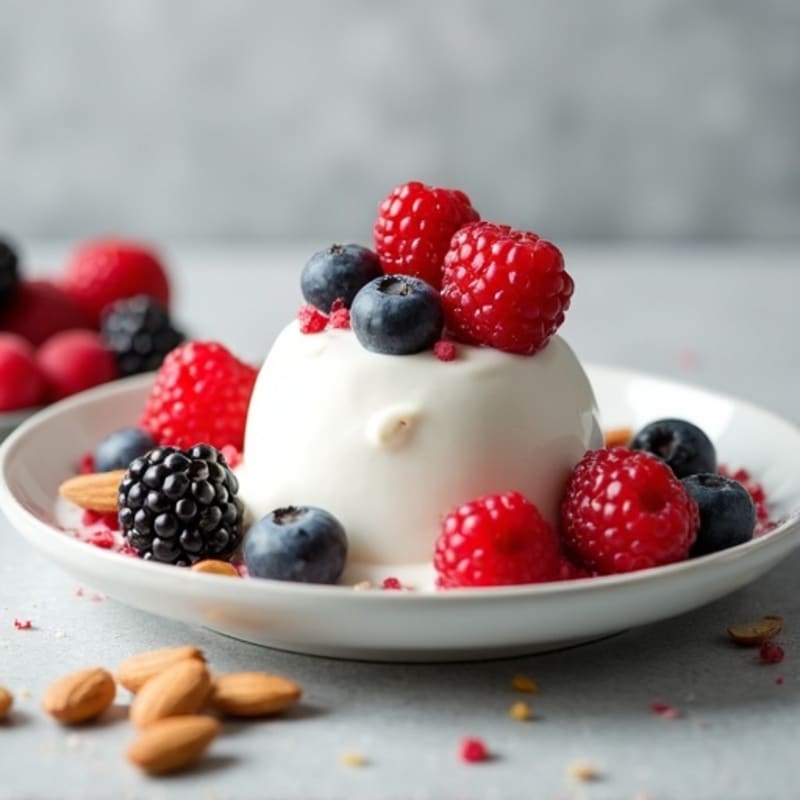 Silky Greek Yogurt Protein Mousse with Mixed Berries