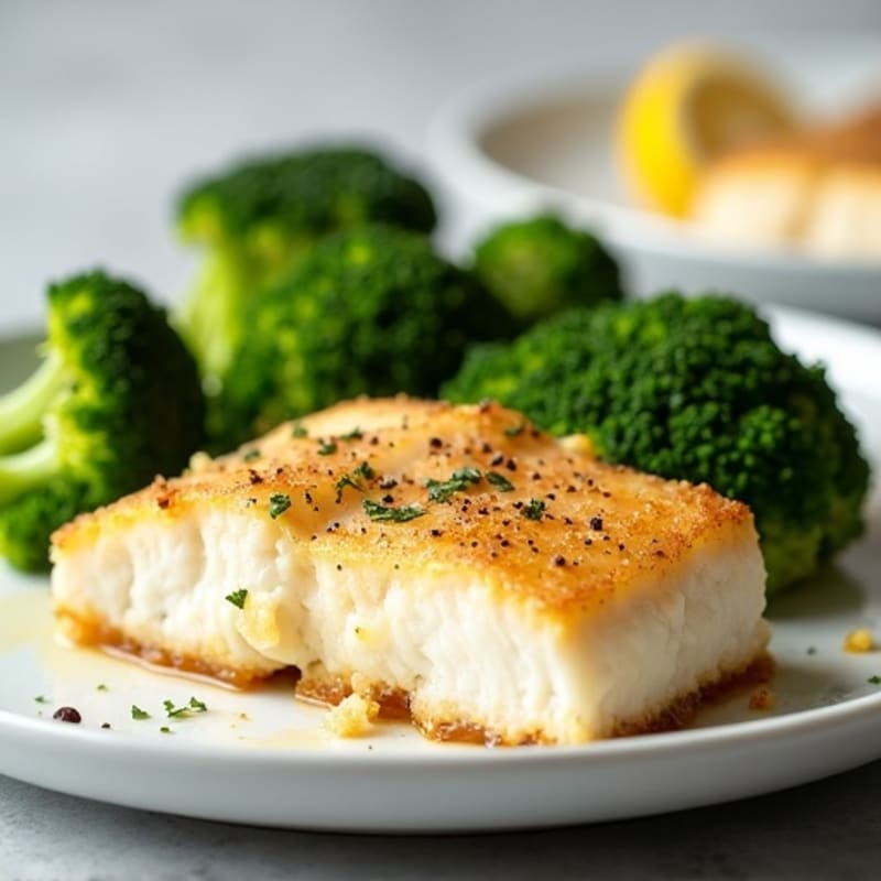 Baked Cod with Steamed Broccoli