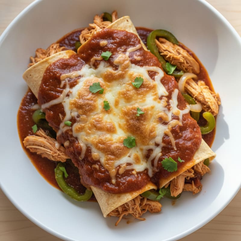 Chicken Enchiladas with Red Chili Sauce