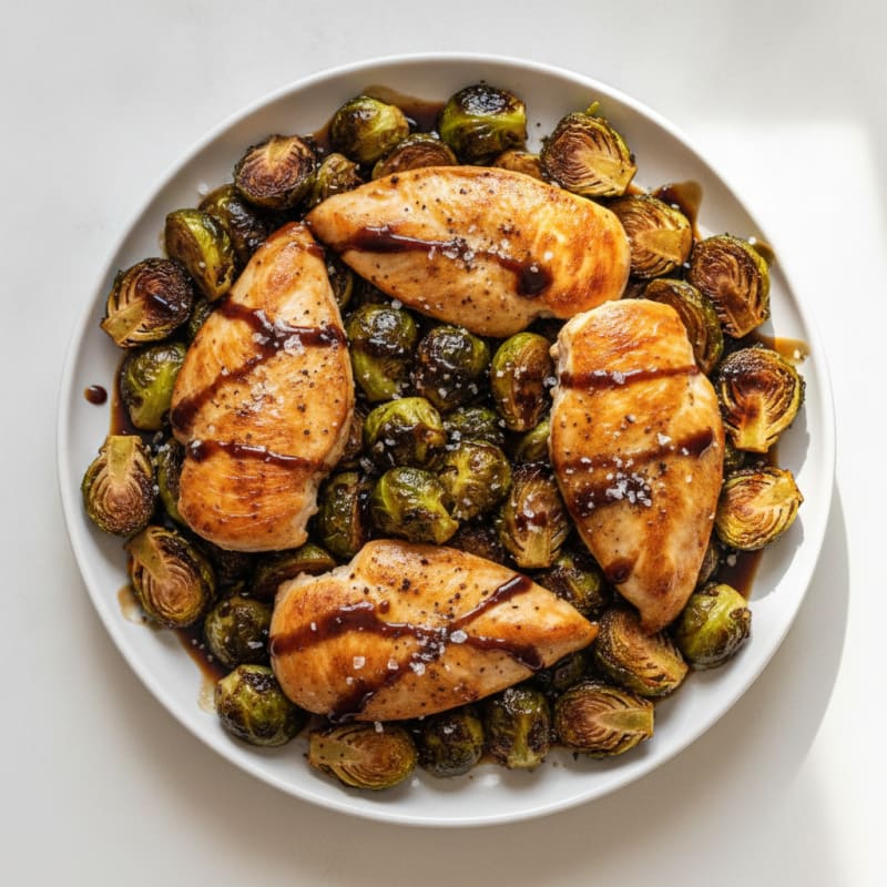 Roasted Balsamic Chicken and Brussels Sprouts