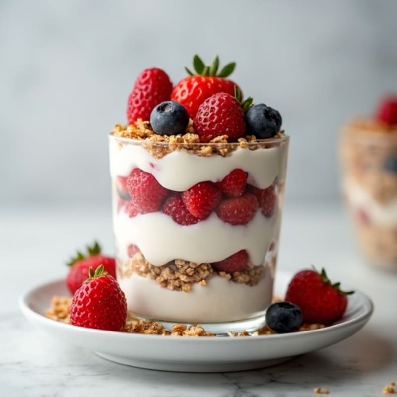 Greek Yogurt Parfait with Mixed Berries and Protein Granola