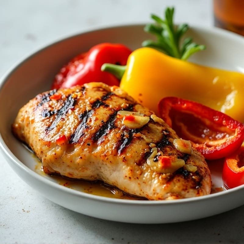 Pineapple-Glazed Grilled Chicken with Sweet Bell Peppers