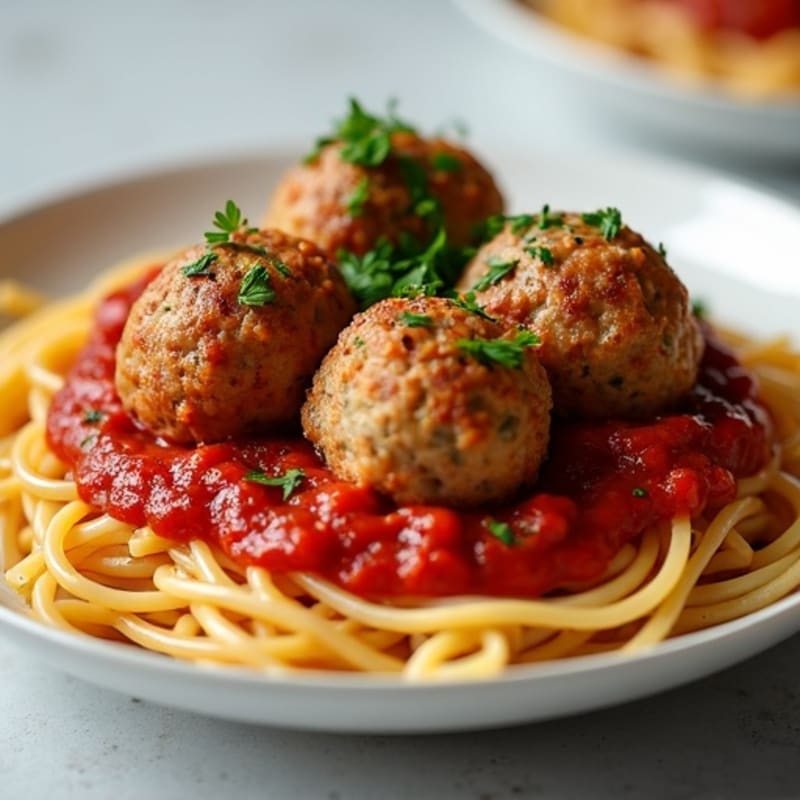 Lean Turkey Meatballs with Whole Wheat Spaghetti