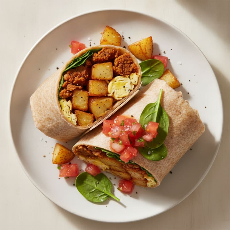 Hearty Breakfast Burrito with Chorizo and Potatoes