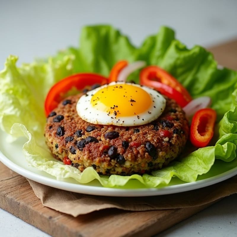 Crispy Black Bean Quinoa Burger Lettuce Wrap