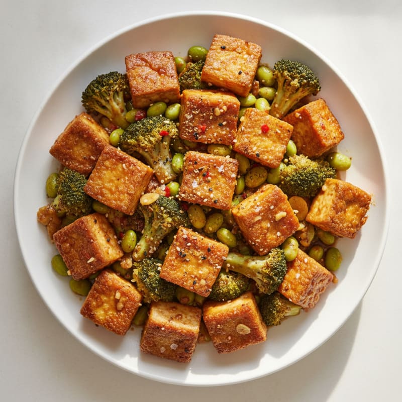 Sesame Tofu Stir-Fry with Broccoli