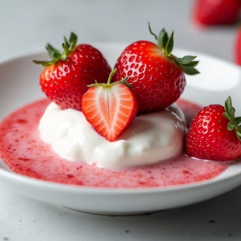 Silky Protein Yogurt with Whey and Fresh Strawberries