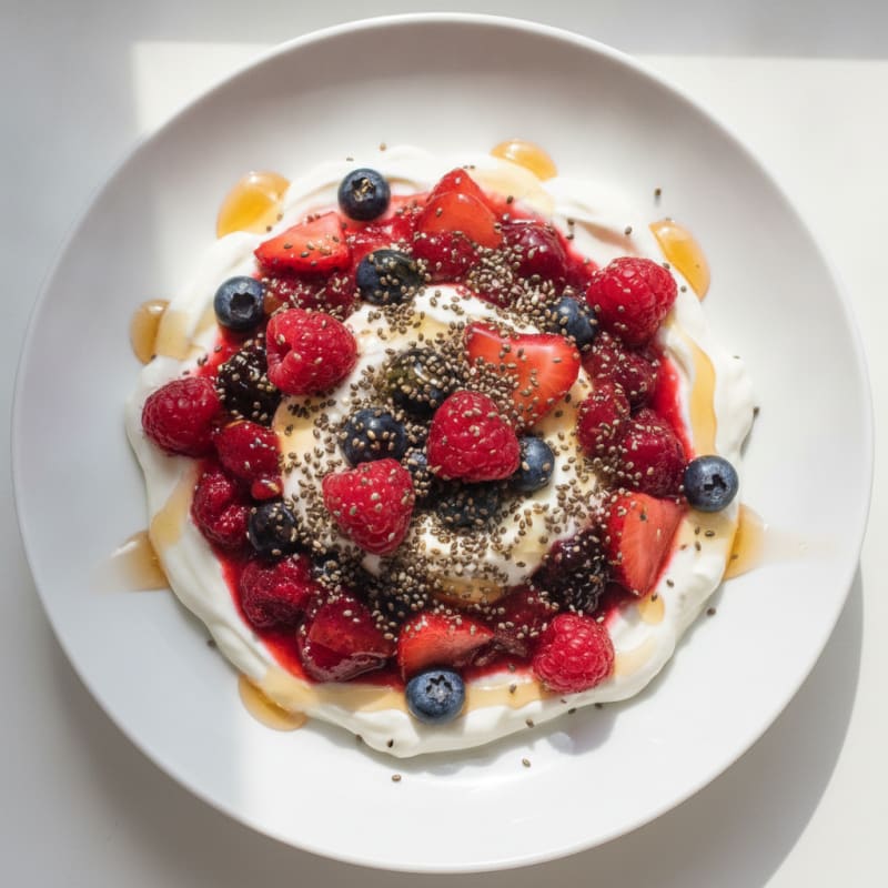 Protein Berry Yogurt Parfait with Chia Seeds