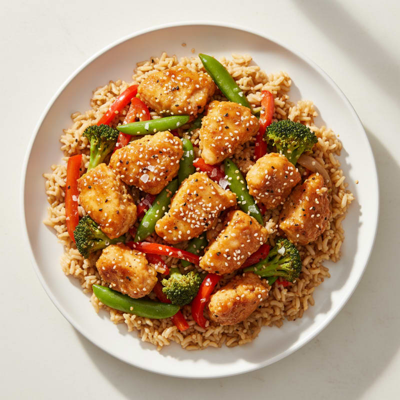 Crispy Sesame-Ginger Chicken Stir-Fry