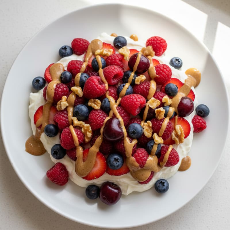 Silky Greek Yogurt Protein Mousse with Mixed Berries