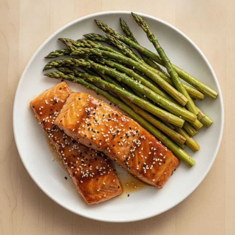 Teriyaki Glazed Salmon with Roasted Asparagus