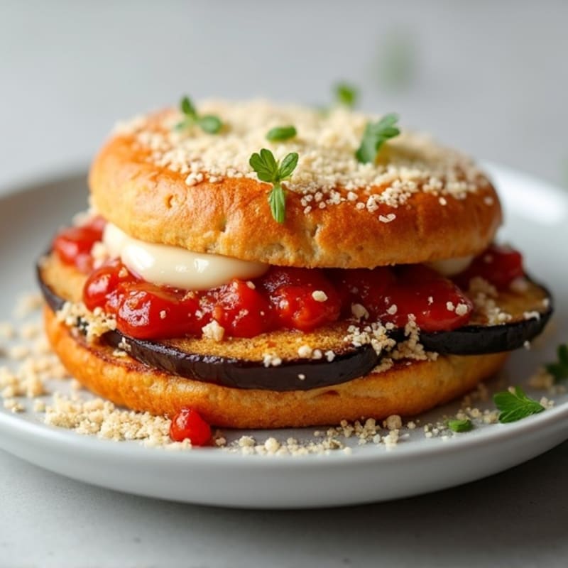 Crispy Baked Eggplant Parmesan Sandwich