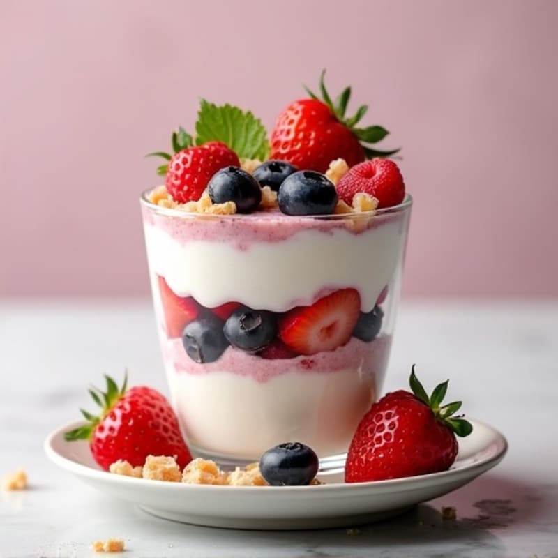 Greek Yogurt Protein Parfait with Mixed Berries
