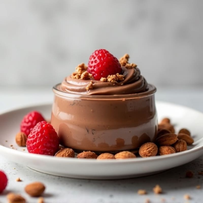 Silky Chocolate Protein Pudding with Almond Butter Swirl