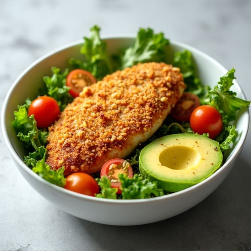 Crispy Chicken and Avocado Salad Bowl