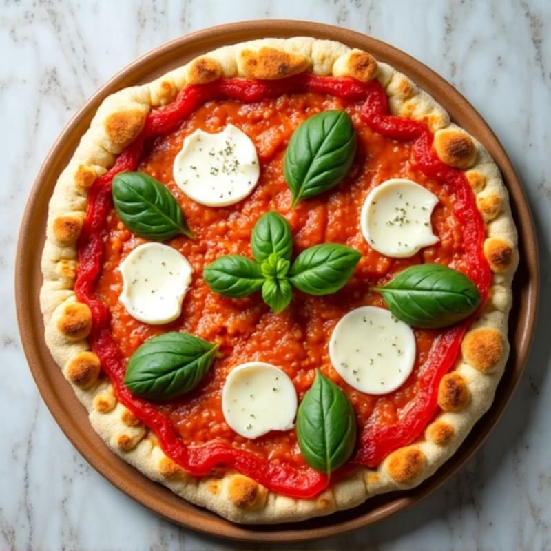 Cauliflower Crust Margherita Pizza with Fresh Basil