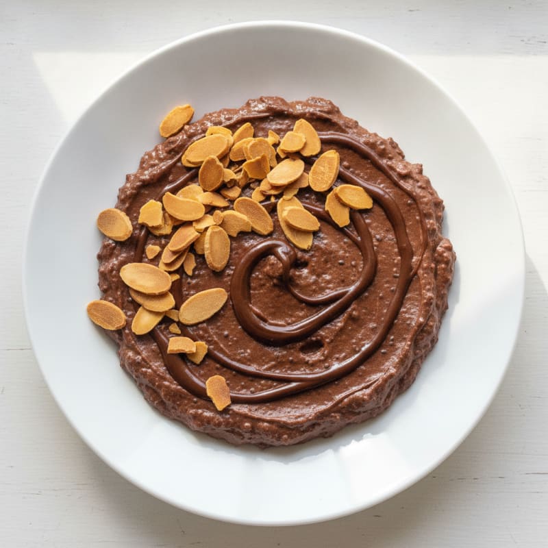 Silky Chocolate Protein Pudding with Toasted Almonds