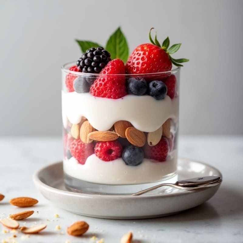Greek Yogurt Protein Parfait with Mixed Berries