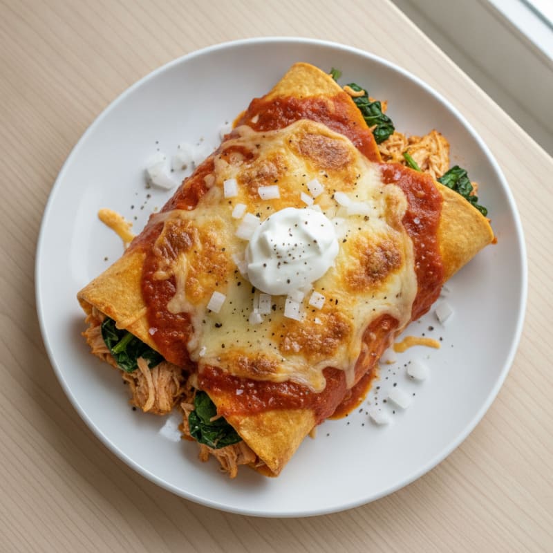 Chicken Enchiladas with Red Chili Sauce
