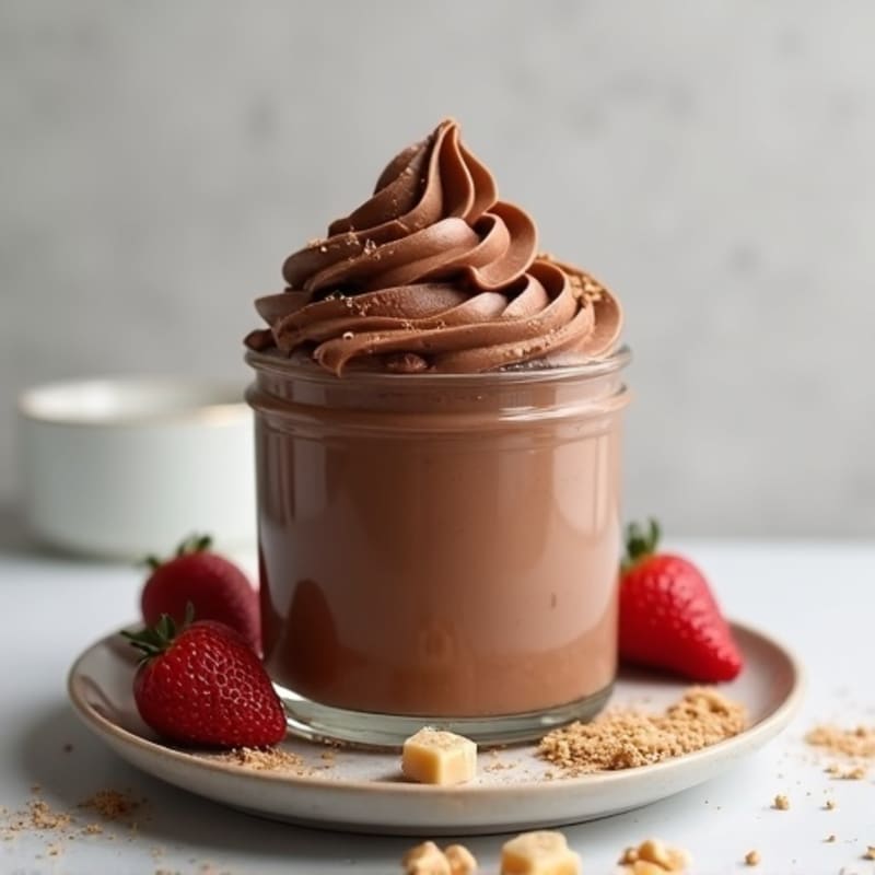 Chocolate Protein Mousse with Peanut Butter Swirl