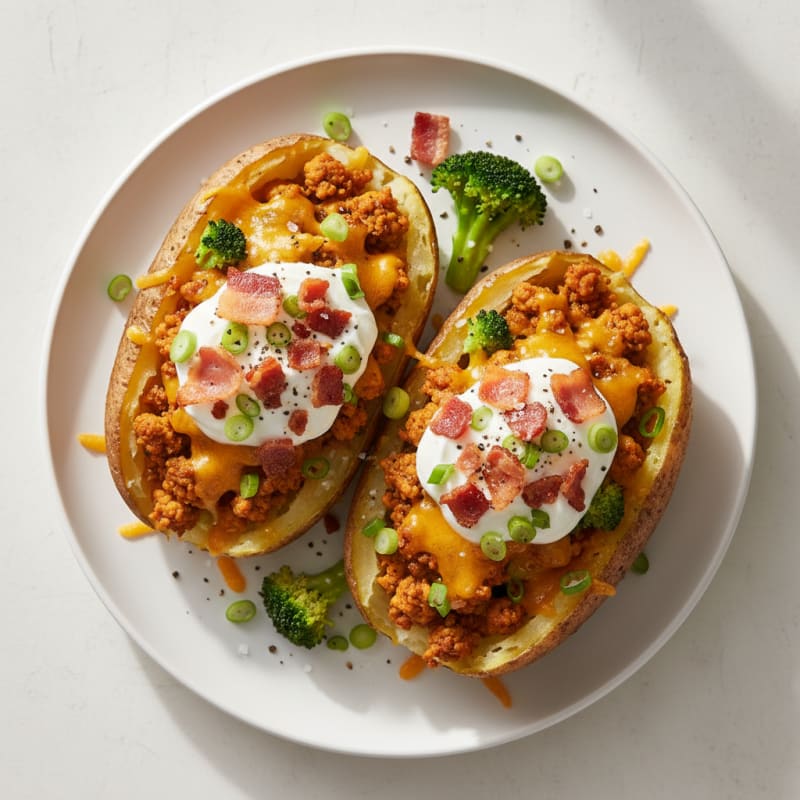 Creamy Loaded Baked Potatoes with Crispy Bacon