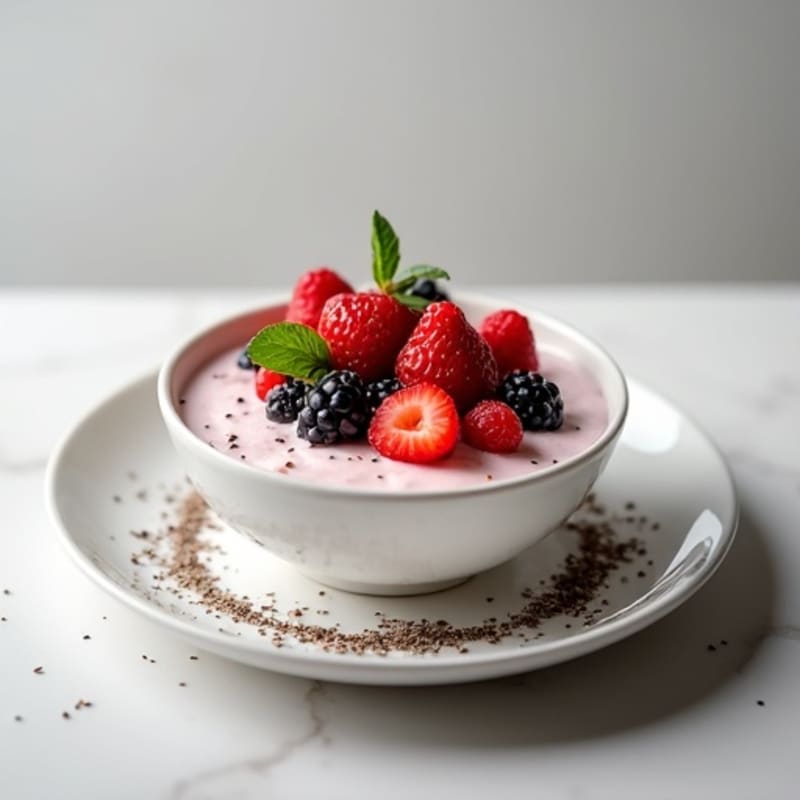 Silky Greek Yogurt Protein Mousse with Mixed Berries