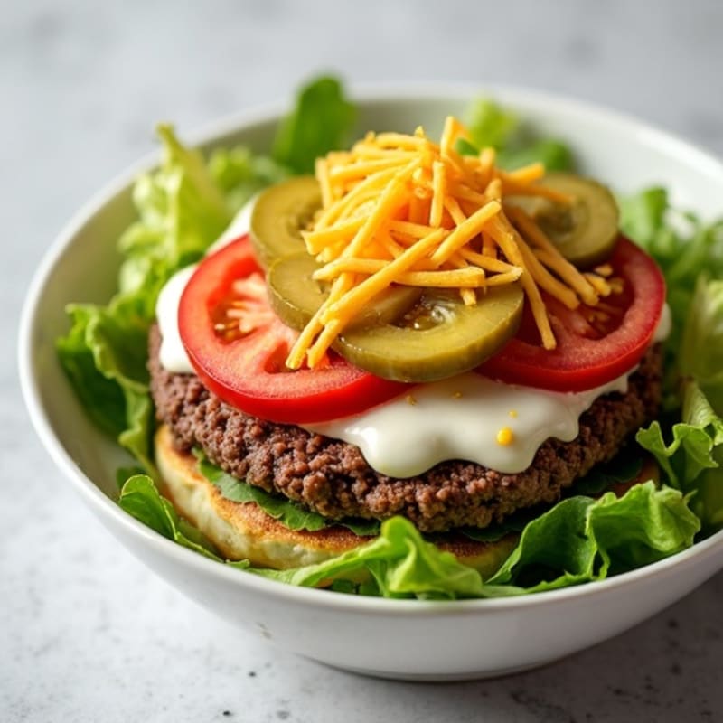 Lean Ground Beef Big Mac Salad Bowl