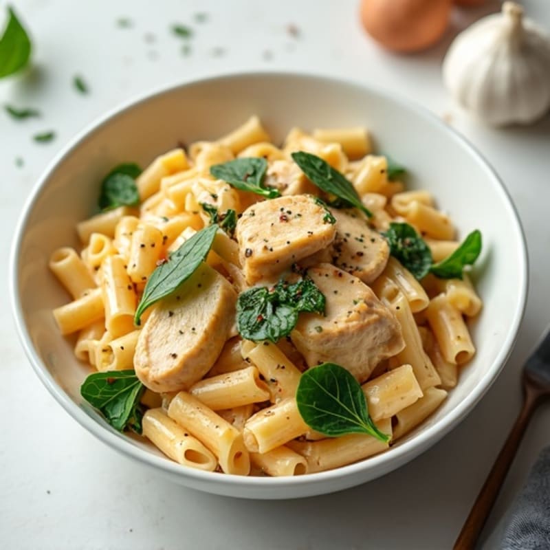 Healthy Creamy Garlic Parmesan Chicken Pasta