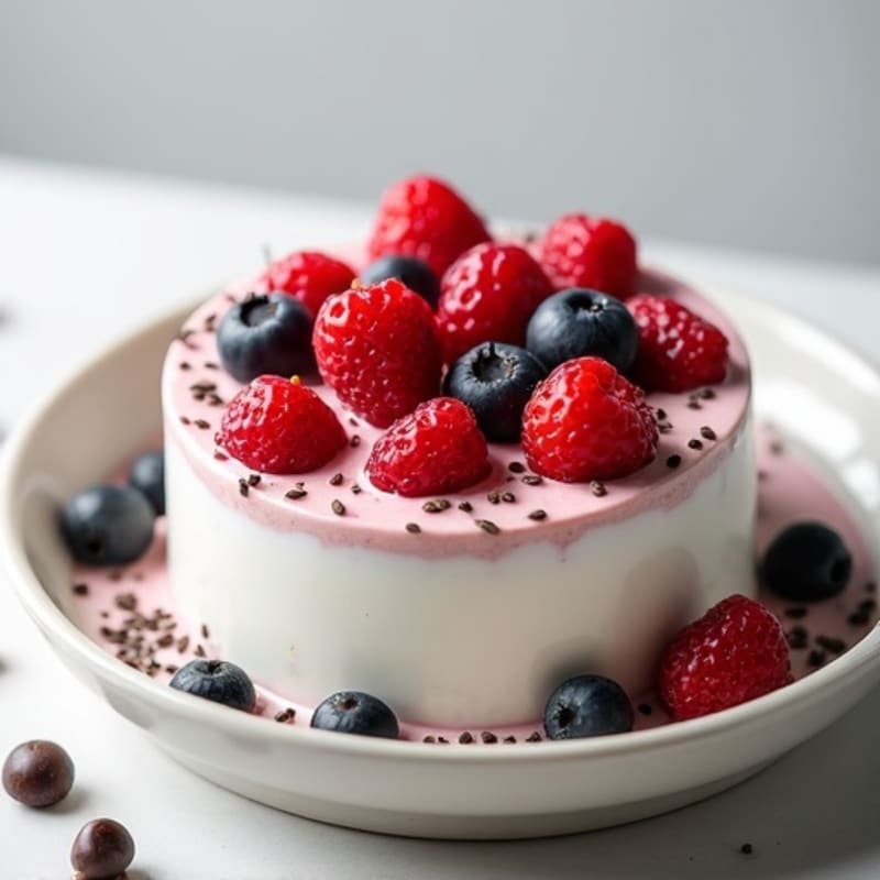 Greek Yogurt Protein Pudding with Mixed Berries
