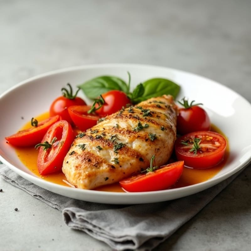 Herb-Braised Chicken with Bell Peppers and Tomatoes