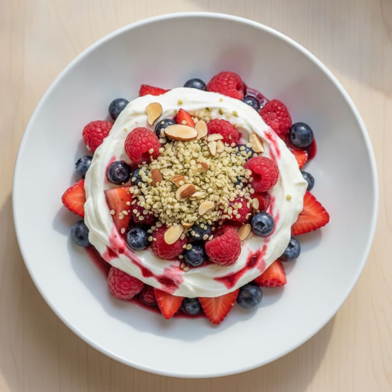 Greek Yogurt Protein Parfait with Mixed Berries