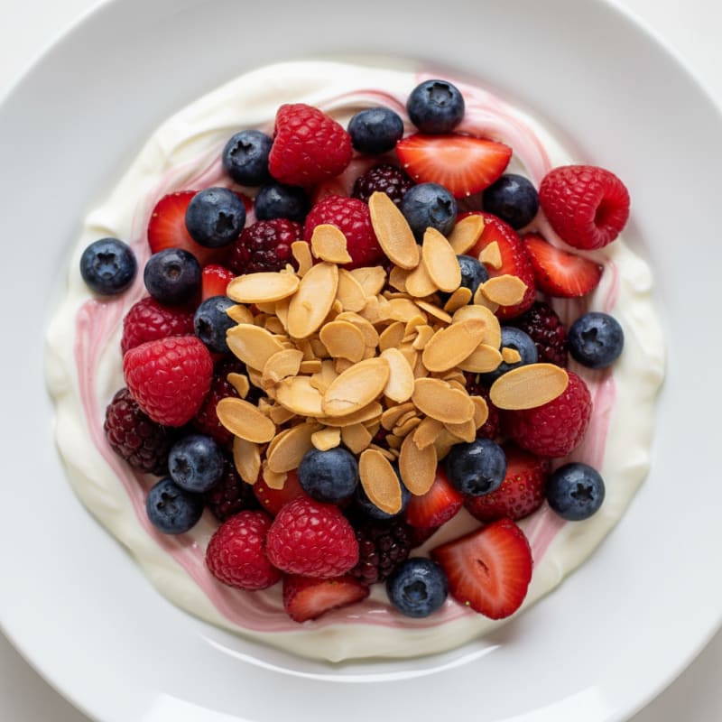 Greek Yogurt Protein Parfait with Mixed Berries